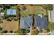 Aerial view of the property showcasing a spacious lot with mature trees and a backyard at 1205 Draycott St, Ormond Beach, FL 32174