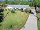 Charming single-story home with a well-manicured lawn, flowering bushes, and a long concrete driveway at 19 Twin River Dr, Ormond Beach, FL 32174