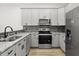 Bright kitchen features stainless appliances, shaker cabinets, and granite counters at 226 N Frederick Ave, Daytona Beach, FL 32114
