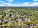 Expansive aerial view showcases a neighborhood with lush green landscaping and a long view toward a distant body of water at 29127 Old E Ml, Tavares, FL 32778