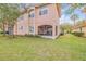 Charming rear exterior featuring a screened patio and well-maintained landscaping at 3145 Connemara Dr, Ormond Beach, FL 32174