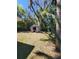 Backyard featuring mature trees, partial fencing and a wood shed in need of repair at 318 S Massachusetts Ave, Deland, FL 32724
