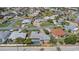 Birds-eye view of the property with a fenced in pool area and well maintained landscaping at 36 Sand Dollar Dr, Ormond Beach, FL 32176