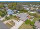 An aerial view shows a well-maintained home with a circular driveway, lush landscaping, and a fenced backyard at 811 Smokerise Blvd, Port Orange, FL 32127