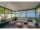 Staged sunroom with comfortable seating provides a relaxing outdoor living space at 912 Tree Garden Dr, Port Orange, FL 32127