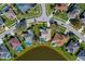 An aerial view of a property with a screened in pool in a desirable neighborhood at 1792 Arash Cir, Port Orange, FL 32128