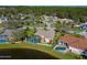 Aerial view of home with a private pool and fenced backyard overlooking a tranquil lake at 1792 Arash Cir, Port Orange, FL 32128