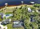 Scenic aerial view capturing the riverfront properties with docks, a modern pool, and verdant landscaping at 2149 Hontoon Rd, Deland, FL 32720