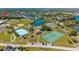 A sprawling community park featuring an ice rink, tennis courts, and a scenic lake, surrounded by residential homes at 2274 Stonehedge Loop, Kissimmee, FL 34743