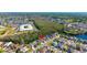 The aerial view captures the property close to a school and green common areas at 2274 Stonehedge Loop, Kissimmee, FL 34743