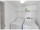 Laundry room with washer, dryer and overhead shelving at 2274 Stonehedge Loop, Kissimmee, FL 34743