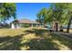 Private backyard oasis with mature trees and a play area at 2301 Angel Fish Loop, Leesburg, FL 34748