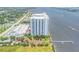 Aerial view of the condo building and scenic waterfront location at 241 Riverside Dr # 601, Daytona Beach, FL 32117