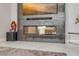 Close up of the modern fireplace with sleek design and ambient lighting at 241 Riverside Dr # 601, Daytona Beach, FL 32117