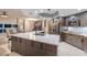 Wide kitchen view showcasing an island with marble countertops and stainless steel appliances at 241 Riverside Dr # 601, Daytona Beach, FL 32117