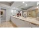 The main bathroom features double sinks, a jetted tub, and a glass enclosed shower at 241 Riverside Dr # 601, Daytona Beach, FL 32117