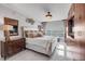 Bright main bedroom features a water view, modern furnishings and marble floors at 241 Riverside Dr # 601, Daytona Beach, FL 32117