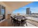 Spacious terrace features a dining set and bar for entertainment with ocean views at 2515 S Atlantic Ave # 509, Daytona Beach, FL 32118