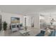Bright living room featuring neutral tones, comfortable seating, and an open layout with the kitchen at 411 N Halifax Ave # 304, Daytona Beach, FL 32118
