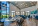 Spacious community lounge featuring stylish seating, floor-to-ceiling windows, and views of the lake at 418 Aquamarine Way, Daytona Beach, FL 32124