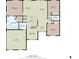Detailed floorplan showcasing layout with bedrooms, bathrooms, kitchen, living, and dining areas at 4600 S Tomoka Dr, De Leon Springs, FL 32130