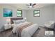 Bright, staged bedroom with a plush bed, contemporary decor, and ample natural light at 614 Johnson Dr, Ormond Beach, FL 32174