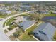 Aerial view showcasing neighborhood, lush landscaping, lake and home's roof at 6794 Calistoga Cir, Port Orange, FL 32128