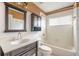Clean bathroom with a vanity, mirror, and a shower-tub combination at 6794 Calistoga Cir, Port Orange, FL 32128