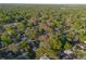 Wide aerial view of the residential community amidst lush greenery and mature trees at 782 Valencia Ave, Orange City, FL 32763