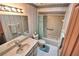 This bathroom features a vanity, toilet, and a shower-tub combination at 1167 Peachtree Rd, Daytona Beach, FL 32114