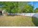 Expansive, green backyard enclosed by a white fence providing privacy at 1253 Bramley Ln, Deland, FL 32720