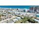 Expansive aerial perspective capturing a vibrant coastal community and a bustling beachside highway at 130 Harrison Rd, Daytona Beach, FL 32118