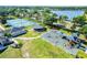 Aerial view of a colorful playground, perfect for children and families to enjoy outdoor activities within the community at 13944 Huntwick Dr, Orlando, FL 32837