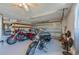 Spacious garage with ample room to park multiple motorcycles and store tools and accessories at 150 Nautical Dr, South Daytona, FL 32119