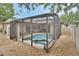 View of the screened-in pool from the yard provides great outdoor living space at 1933 Oak Estates Dr, Orange City, FL 32763