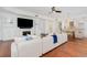 Spacious living room with fireplace, open layout and hardwood floors at 2855 S Atlantic Ave # 303, Daytona Beach Shores, FL 32118