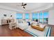 Bright living room with ocean view, comfortable seating, and stylish decor at 2855 S Atlantic Ave # 303, Daytona Beach Shores, FL 32118