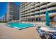 Gorgeous oceanfront pool with plenty of deck space and lounges for residents and guests at 2900 N Atlantic Ave # 2003, Daytona Beach, FL 32118
