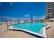Large, clean, oceanfront pool with deck furniture perfect for relaxation and enjoying the ocean views at 2900 N Atlantic Ave # 2003, Daytona Beach, FL 32118