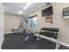 Community fitness center features weights, television and natural light at 3799 S Atlantic Ave # 601, Daytona Beach, FL 32118