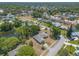 Beautiful aerial view of homes in a quiet neighborhood with mature trees and landscaping near a peaceful lake at 4589 Alder Dr, Port Orange, FL 32127