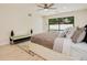 Elegant main bedroom with king bed, pool view, and modern furnishings at 4745 Dixie Dr, Ponce Inlet, FL 32127