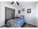 Cozy bedroom featuring a ceiling fan and natural light filtering in from the window at 1560 S Pearl St, Deland, FL 32720