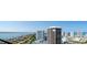 Beautiful aerial view of beachfront condos on the coast with golf course and river views at 1 Oceans West Blvd # 20B4, Daytona Beach, FL 32118