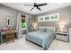 Inviting bedroom with stylish decor, a comfortable bed, and plenty of natural light at 1015 Tallacoe Trl, New Smyrna Beach, FL 32168