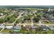 Aerial view of a peaceful neighborhood with tree-lined streets and lush greenery, showcasing community charm at 1054 Abeline Dr, Deltona, FL 32725