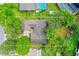 Overhead view of a home surrounded by lush trees, showcasing its private setting and well-maintained exterior at 1206 Parkside Dr, Ormond Beach, FL 32174