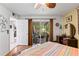 Bright bedroom with sliding doors to outdoor patio and comfortable furnishings at 135 Moonstone Ct, Port Orange, FL 32129