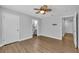 Empty bedroom featuring a ceiling fan, and two doors at 1401 S Palmetto Ave # 300, Daytona Beach, FL 32114