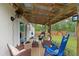 Inviting covered back porch with comfortable seating and a view of the backyard at 1550 11Th Ave, Deland, FL 32724